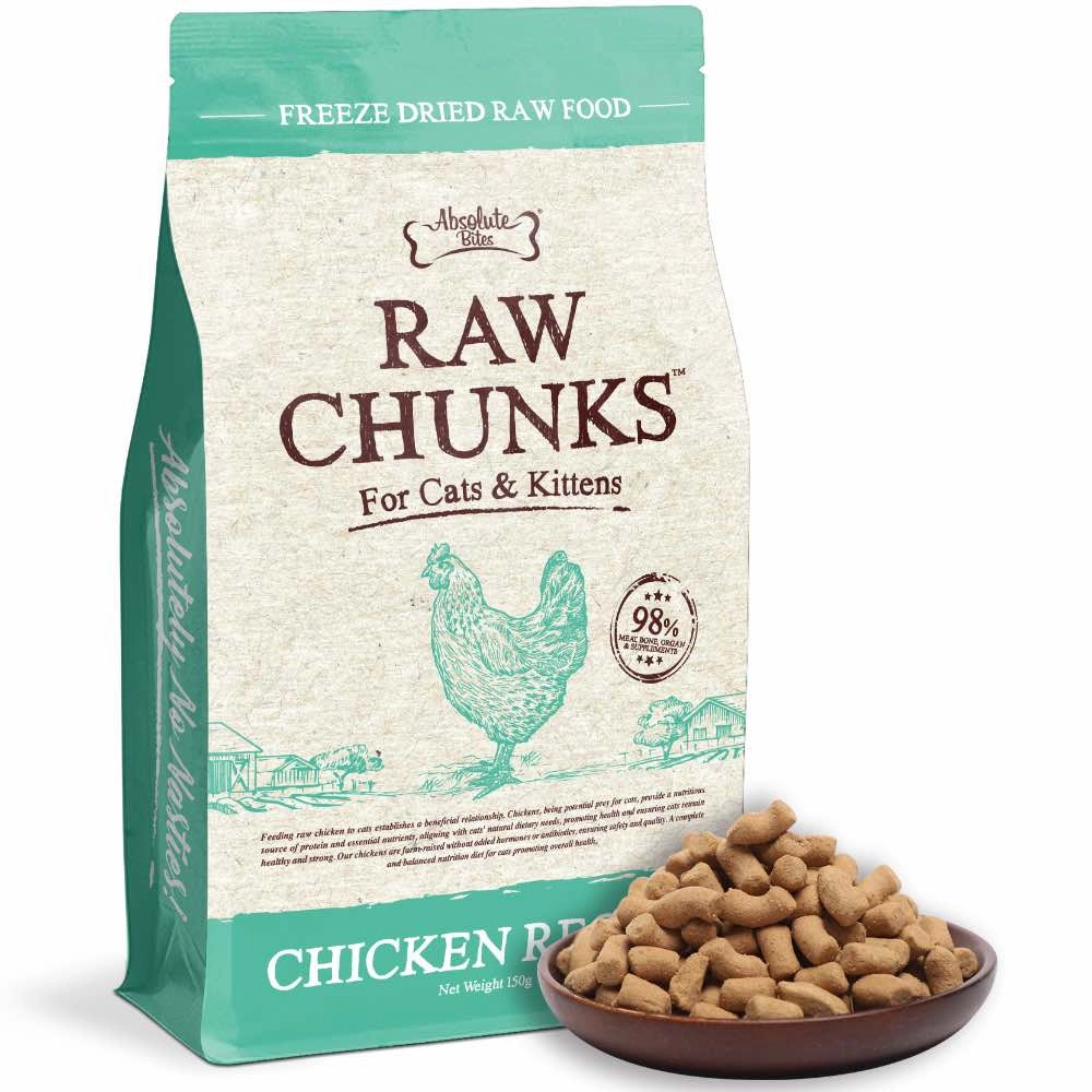 35% OFF: Absolute Bites Raw Chunks Chicken Freeze Dried Cat Food dry cat food cat treats grain free cat food kitten treats cat dental treats