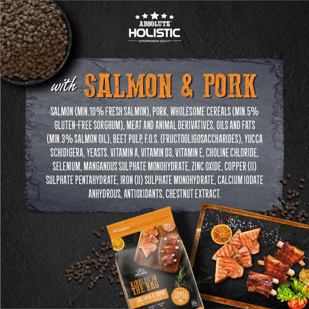 35% OFF: Absolute Holistic Kibbles In The Bag Salmon & Pork Small Bites Dry Dog Food