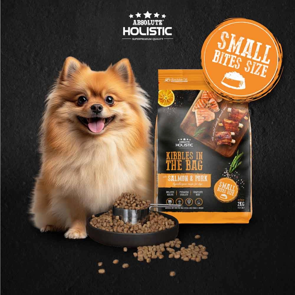 35% OFF: Absolute Holistic Kibbles In The Bag Salmon & Pork Small Bites Dry Dog Food