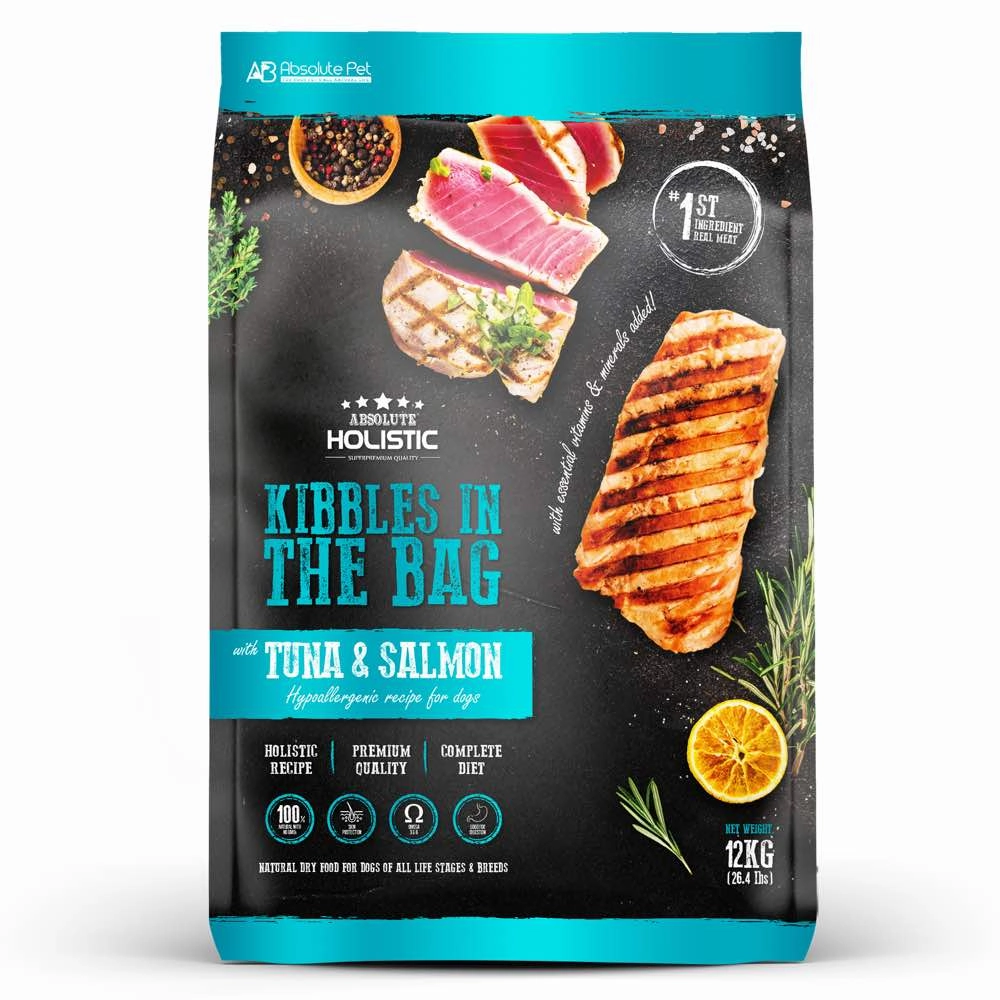 35% OFF: Absolute Holistic Kibbles In The Bag Tuna & Salmon Dry Dog Food