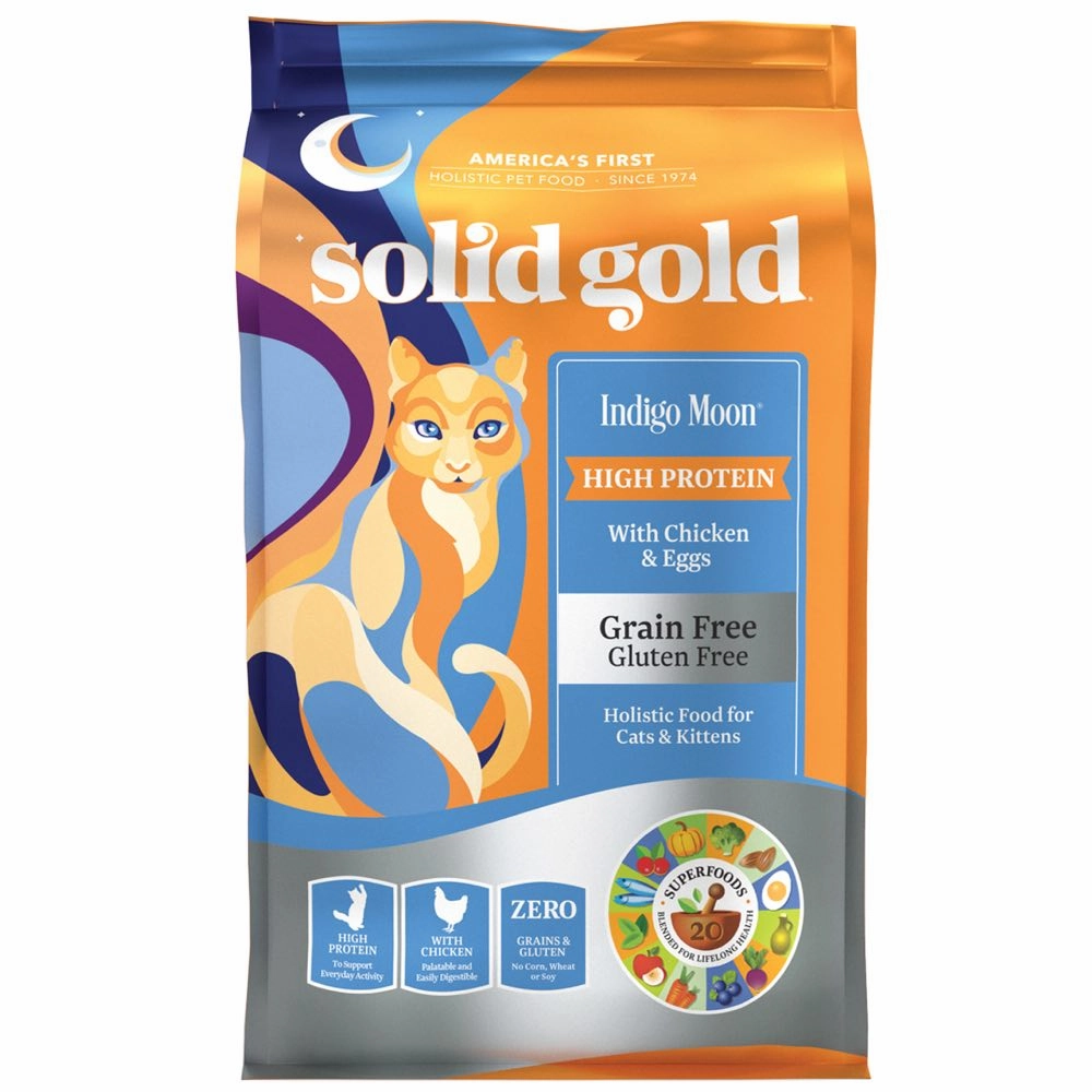 35% OFF: Solid Gold Indigo Moon With Chicken & Eggs Grain Free Dry Cat Food cat snacks catnip treats healthy cat food cat reward treats low calorie cat food