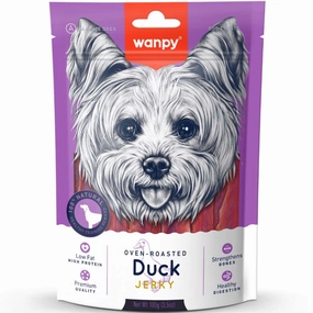 3 FOR $10.50: Wanpy Oven-Roasted Duck Jerky Dog Treats 100g dog supplies dog food toys accessories dog bed
