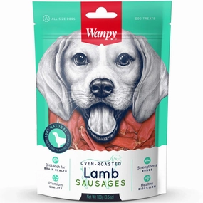 3 FOR $10.50: Wanpy Oven-Roasted Lamb Sausages Dog Treats 100g dog supplies dog food toys accessories dog bed