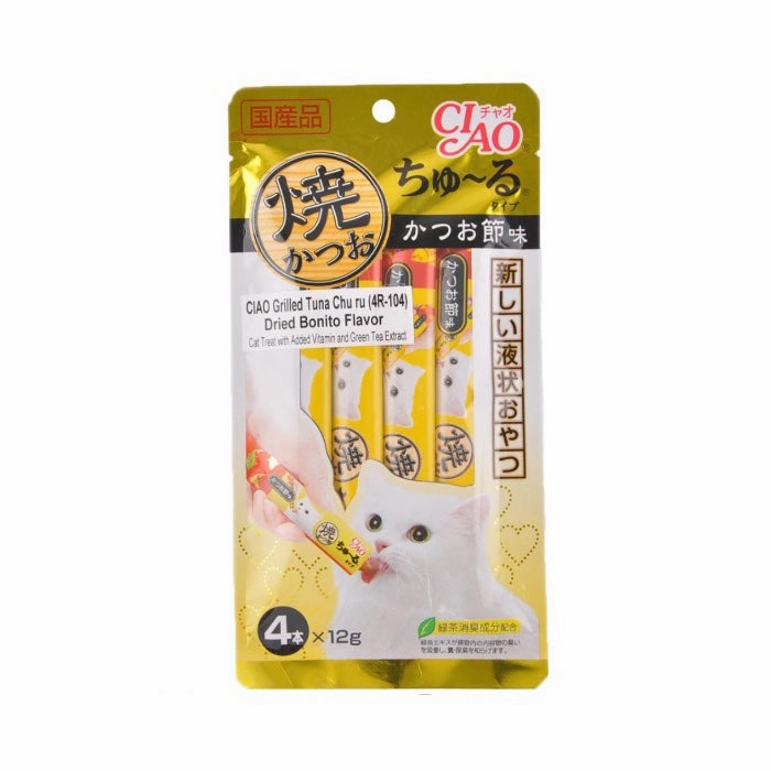 3 FOR $16: Ciao Grilled Skipjack Tuna & Dried Bonito Liquid Cat Treat 48g dry cat food cat treats grain free cat food kitten treats cat dental treats