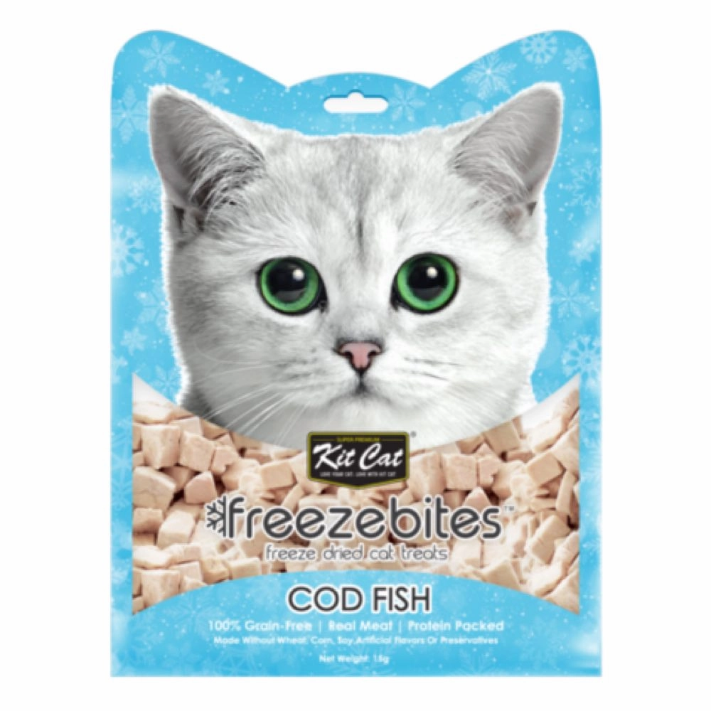4 FOR $14: Kit Cat Freeze Bites Cod Fish Grain Free Cat Treats 15g dog chew toys dog dental chews durable chew toys puppy chew toy bone chew
