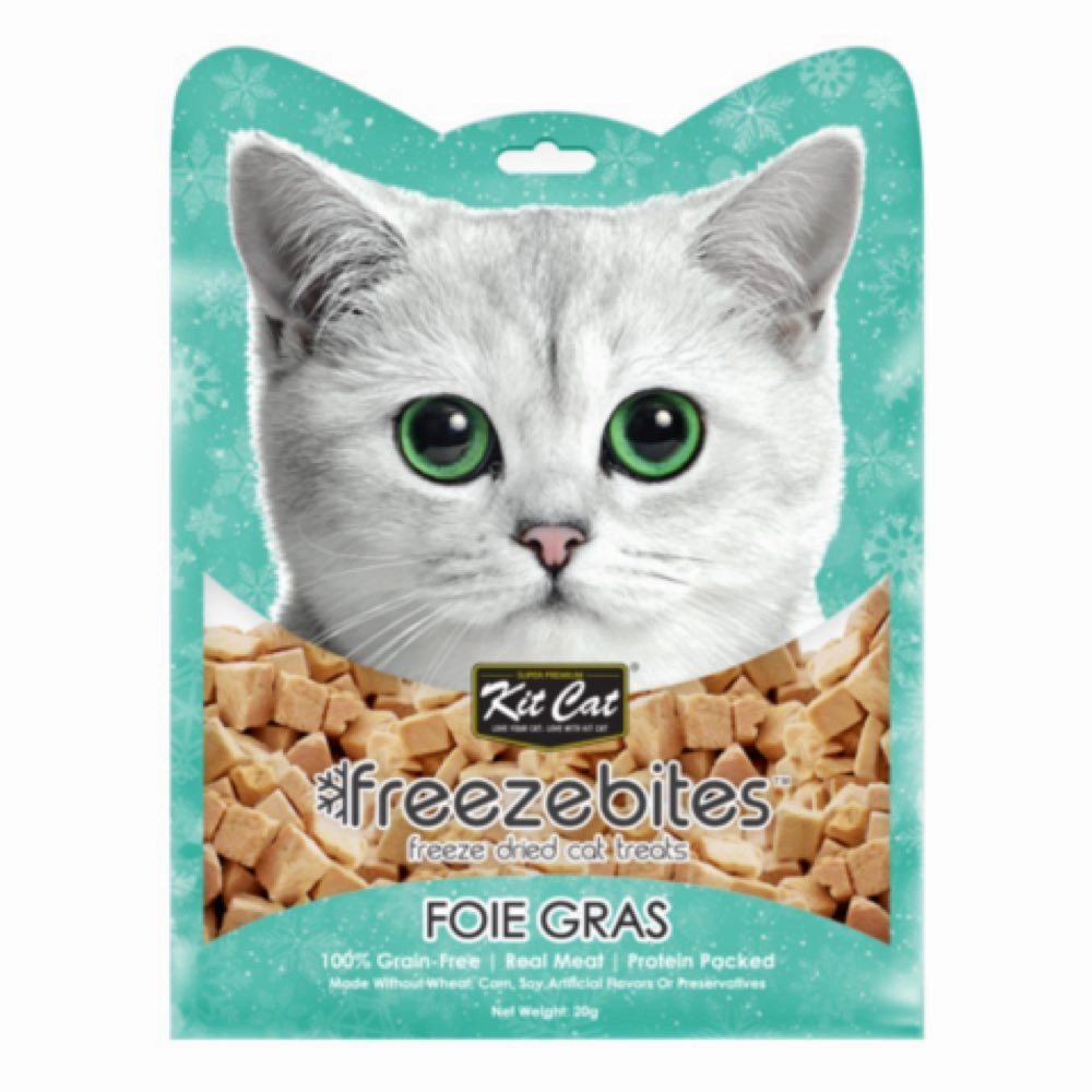 4 FOR $14: Kit Cat Freeze Bites Foie Gras Grain Free Cat Treats 20g dry cat food cat treats grain free cat food kitten treats cat dental treats
