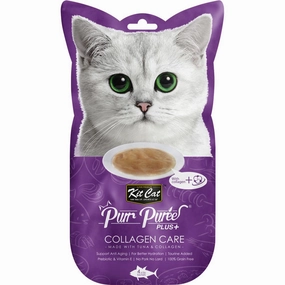 4 FOR $14: Kit Cat Purr Puree Plus Collagen Care Tuna Cat Treats 60g cat snacks catnip treats healthy cat food cat reward treats low calorie cat food