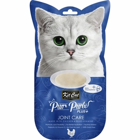 4 FOR $14: Kit Cat Purr Puree Plus Joint Care Chicken Cat Treats 60g cat snacks catnip treats healthy cat food cat reward treats low calorie cat food
