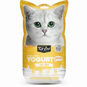 4 FOR $14: Kit Cat Yogurt Yums Egg Yolk Grain-Free Freeze-Dried Cat Treats 10pc dog chew toys dog dental chews durable chew toys puppy chew toy bone chew