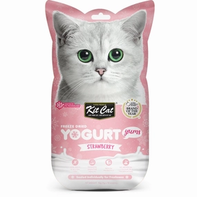 4 FOR $14: Kit Cat Yogurt Yums Strawberry Grain-Free Freeze-Dried Cat Treats 10pc dog chew toys dog dental chews durable chew toys puppy chew toy bone chew