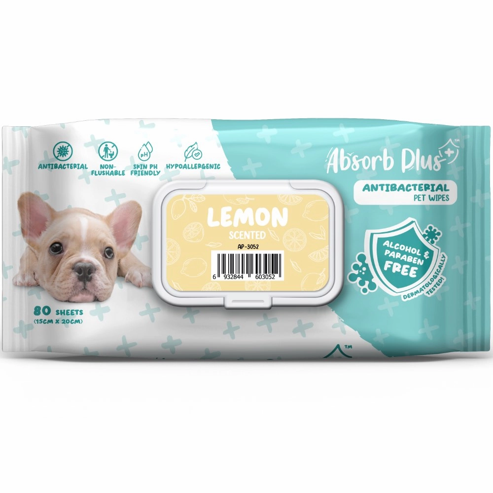 4 FOR $15: Absorb Plus Antibacterial Lemon Scented Pet Wipes 80ct dog leash leather leash nylon leash long leash dog chain leash