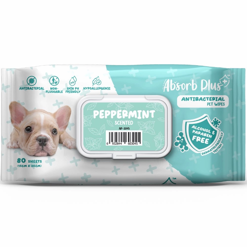 4 FOR $15: Absorb Plus Antibacterial Peppermint Scented Pet Wipes 80ct dog leash leather leash nylon leash long leash dog chain leash