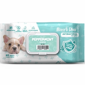 4 FOR $15: Absorb Plus Antibacterial Peppermint Scented Pet Wipes 80ct dog leash leather leash nylon leash long leash dog chain leash