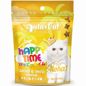4 FOR $9 (Exp 23Aug25): Aatas Cat Happy Time Aloha! Chicken & Cheese Cat Treats 60g cat grass snacks cat grass planter cat digestive aid catnip spray cat herbal treats