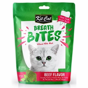 5 FOR $14: Kit Cat Breath Bites Mint & Beef Flavour Dental Cat Treats 60g dog chew toys dog dental chews durable chew toys puppy chew toy bone chew