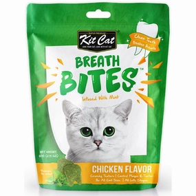 5 FOR $14: Kit Cat Breath Bites Mint & Chicken Flavour Dental Cat Treats 60g dry cat food cat treats grain free cat food kitten treats cat dental treats
