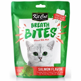 5 FOR $14: Kit Cat Breath Bites Mint & Salmon Flavour Dental Cat Treats 60g dry cat food cat treats grain free cat food kitten treats cat dental treats