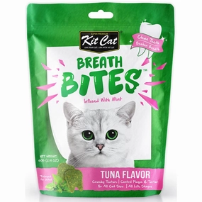 5 FOR $14: Kit Cat Breath Bites Mint & Tuna Flavour Dental Cat Treats 60g pet health pet wellness pet pain relief pet probiotic pet calming