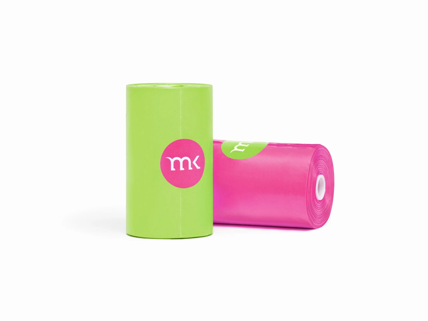 60-Count Modern Kanine Dog Waste Bags, Dispenser with 3 Refill Rolls in Green Pink