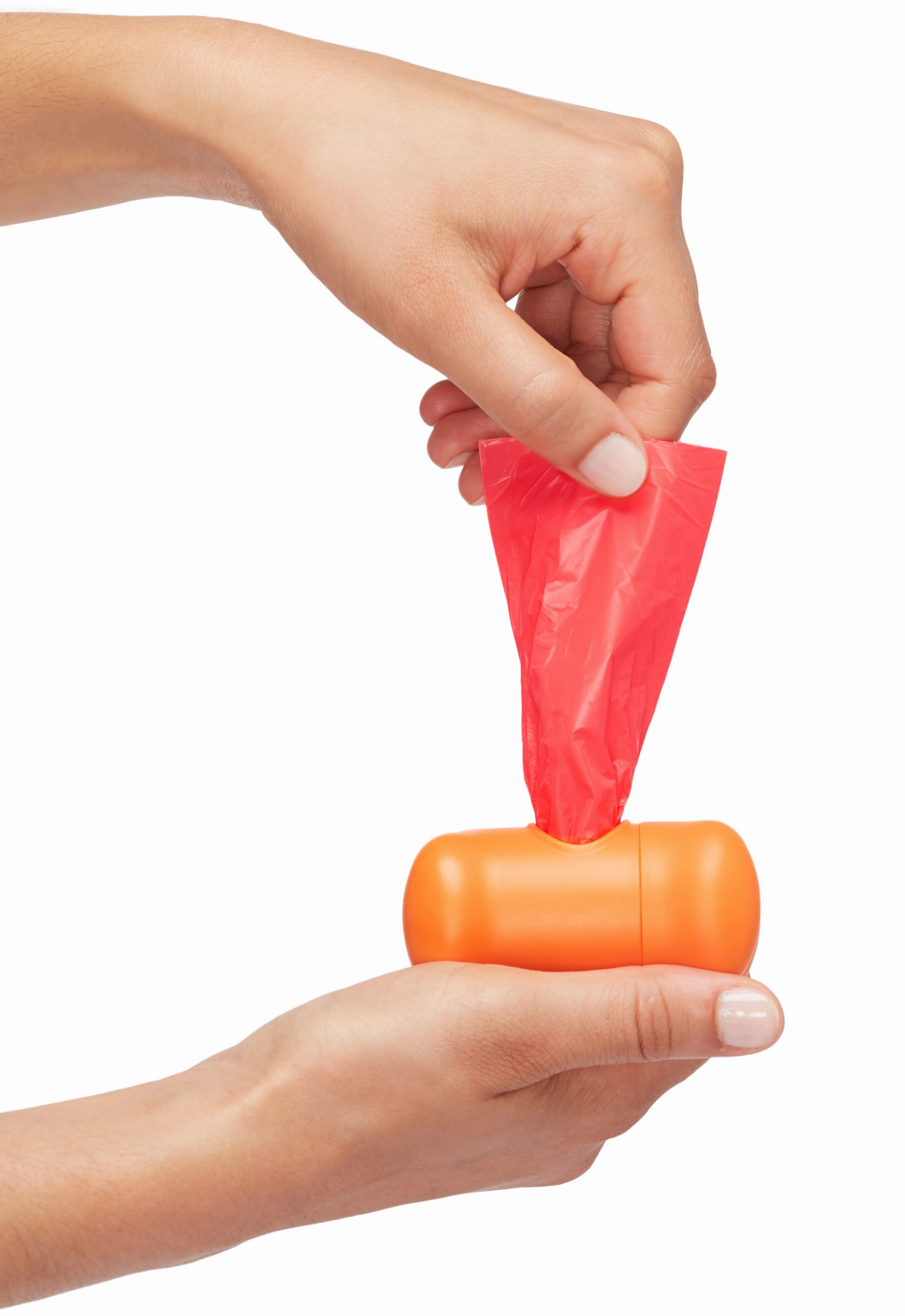 60-Count Modern Kanine Dog Waste Bags, Dispenser with 3 Refill Rolls in Orange Coral