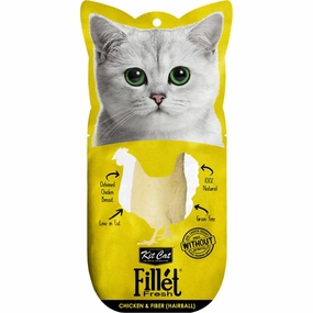 6 FOR $13: Kit Cat Fillet Fresh Chicken & Fiber (Hairball) Cat Treat 30g cat snacks catnip treats healthy cat food cat reward treats low calorie cat food