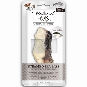 6 FOR $15 (Exp 13Sep24): Natural Kitty Original Steamed Sea Bass Grain-Free Treat For Cats & Dogs 20g cat snacks catnip treats healthy cat food cat reward treats low calorie cat food