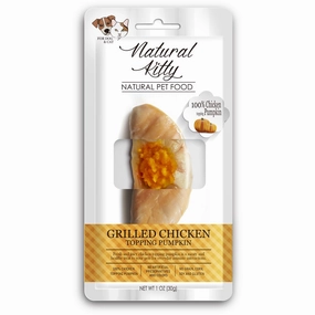 6 FOR $15: Natural Kitty Original Grilled Chicken Topping Pumpkin Cat & Dog Treat 30g dry cat food cat treats grain free cat food kitten treats cat dental treats