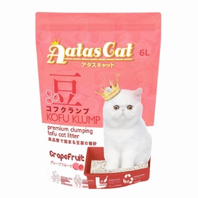 6 FOR $45: Aatas Cat Kofu Klump Tofu Cat Litter (Grapefruit) 6L kitten supplies kitten toys kitten food kitten litter box kitten bed