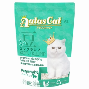 6 FOR $45: Aatas Cat Kofu Klump Tofu Cat Litter (Peppermint) 6L kitten supplies kitten toys kitten food kitten litter box kitten bed