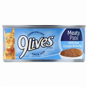 9 Lives Meaty Pate Ocean Whitefish Dinner Wet Cat Food cat supplies cat house cat tree cat feeder cat collar