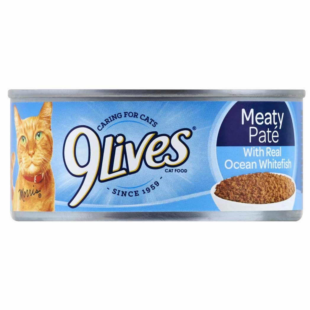 9 Lives Meaty Pate Ocean Whitefish Dinner Wet Cat Food cat supplies cat house cat tree cat feeder cat collar
