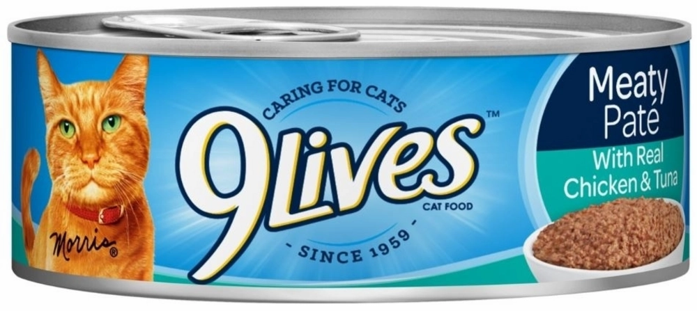 9 Lives Meaty Pate with Chicken and Tuna Dinner Canned Cat Food cat calming diffuser cat stress relief anxiety cat treats cat relaxing spray pet mood aid