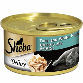$10 OFF 24 cans: Sheba Tuna & White Fish In Gravy Adult Canned Cat Food 85g x 24 cat general supplies cat toys cat grooming cat food cat litter