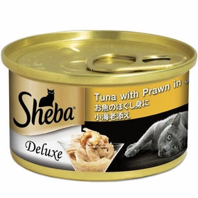 $10 OFF 24 cans: Sheba Tuna With Prawn In Jelly Adult Canned Cat Food 85g x 24 cat general supplies cat toys cat grooming cat food cat litter