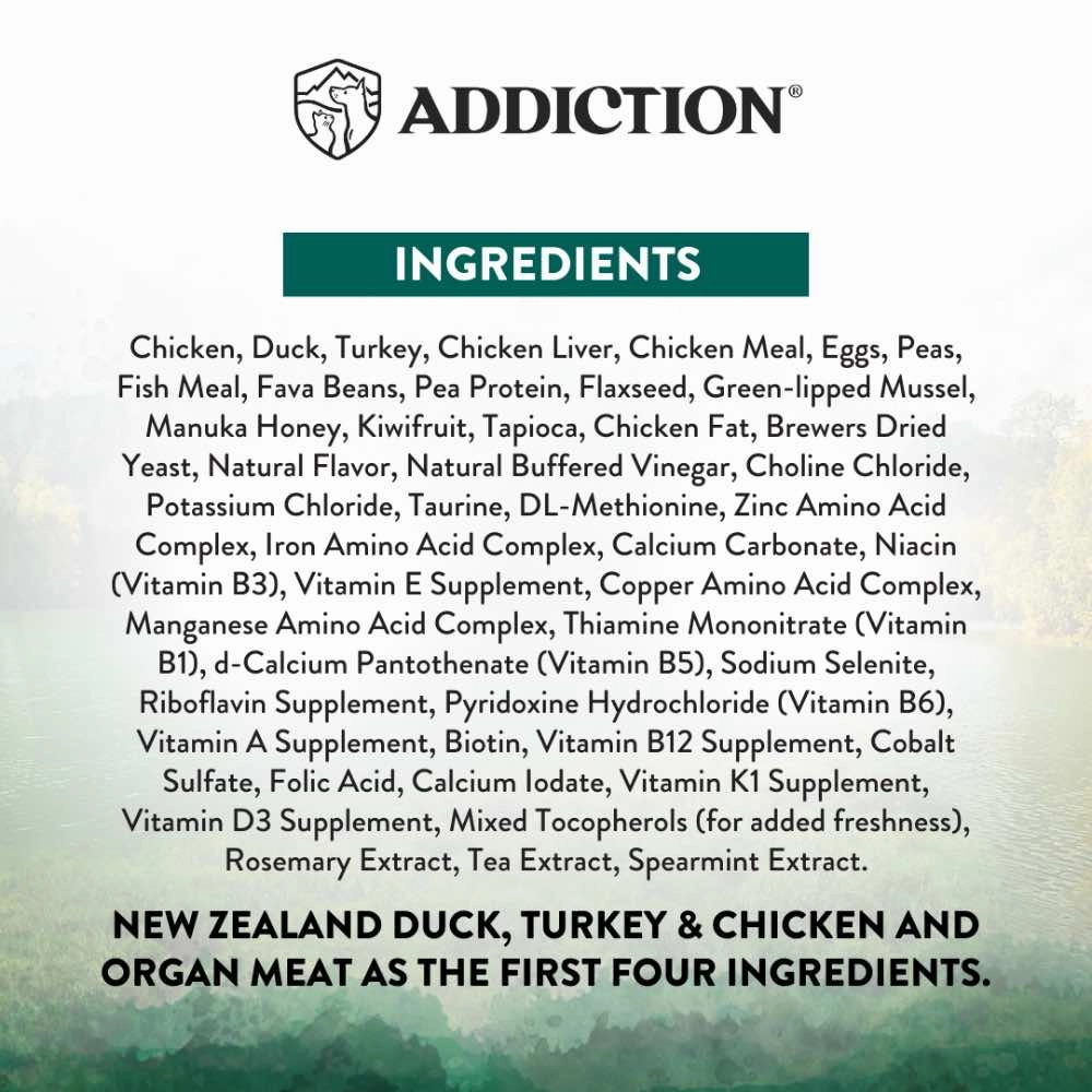 '26% OFF   FREE CANNED FOOD': Addiction Wild Islands Birds Chicken, Duck & Turkey Grain-Free Dry Cat Food