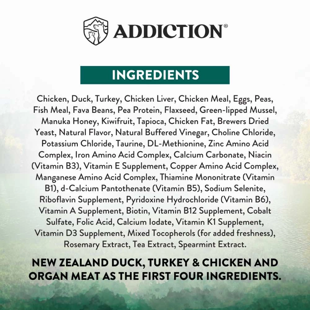 '26% OFF   FREE CANNED FOOD': Addiction Wild Islands Birds Chicken, Duck & Turkey Grain-Free Dry Cat Food