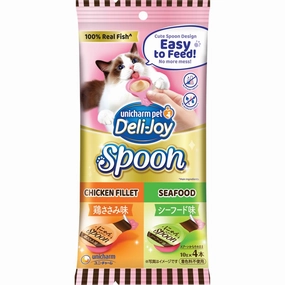 $2 OFF (Exp Oct 25): Unicharm Deli-Joy Spoon Chicken Fillet & Seafood Creamy Cat Treats 40g dog chew toys dog dental chews durable chew toys puppy chew toy bone chew