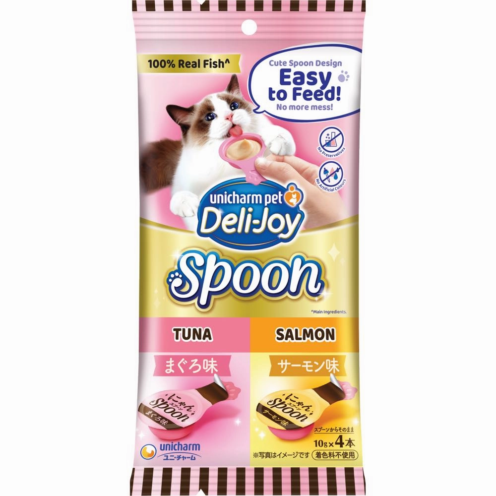 $2 OFF (Exp Oct 25): Unicharm Deli-Joy Spoon Tuna & Salmon Creamy Cat Treats 40g dog chew toys dog dental chews durable chew toys puppy chew toy bone chew