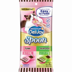 $2 OFF (Exp Oct 25): Unicharm Deli-Joy Spoon Tuna & Seafood Creamy Cat Treats 40g cat general supplies cat toys cat grooming cat food cat litter