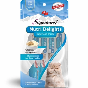 '3 FOR $9': Signature7 Nutri Delights Superfood Chicken With Quinoa & Glucosamine (Fri) Puree Cat Treats 60g cat general supplies cat toys cat grooming cat food cat litter
