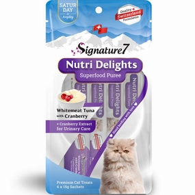 '3 FOR $9': Signature7 Nutri Delights Superfood Whitemeat Tuna With Cranberry (Sat) Puree Cat Treats 60g cat general supplies cat toys cat grooming cat food cat litter