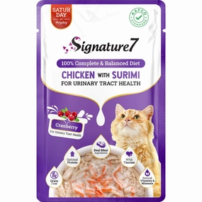 $3 OFF: Signature7 Chicken With Surimi For Urinary Tract Health (Sat) Grain-Free Pouch Cat Food 50g x 12 cat general supplies cat toys cat grooming cat food cat litter