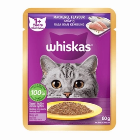 $3 OFF: Whiskas Mackerel Adult Pouch Cat Food 80g x 14 cat general supplies cat toys cat grooming cat food cat litter