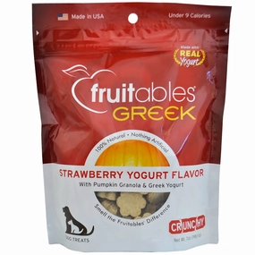 $4 OFF: Fruitables Greek Strawberry Yogurt Crunchy Dog Treats 7oz dog supplies dog food toys accessories dog bed