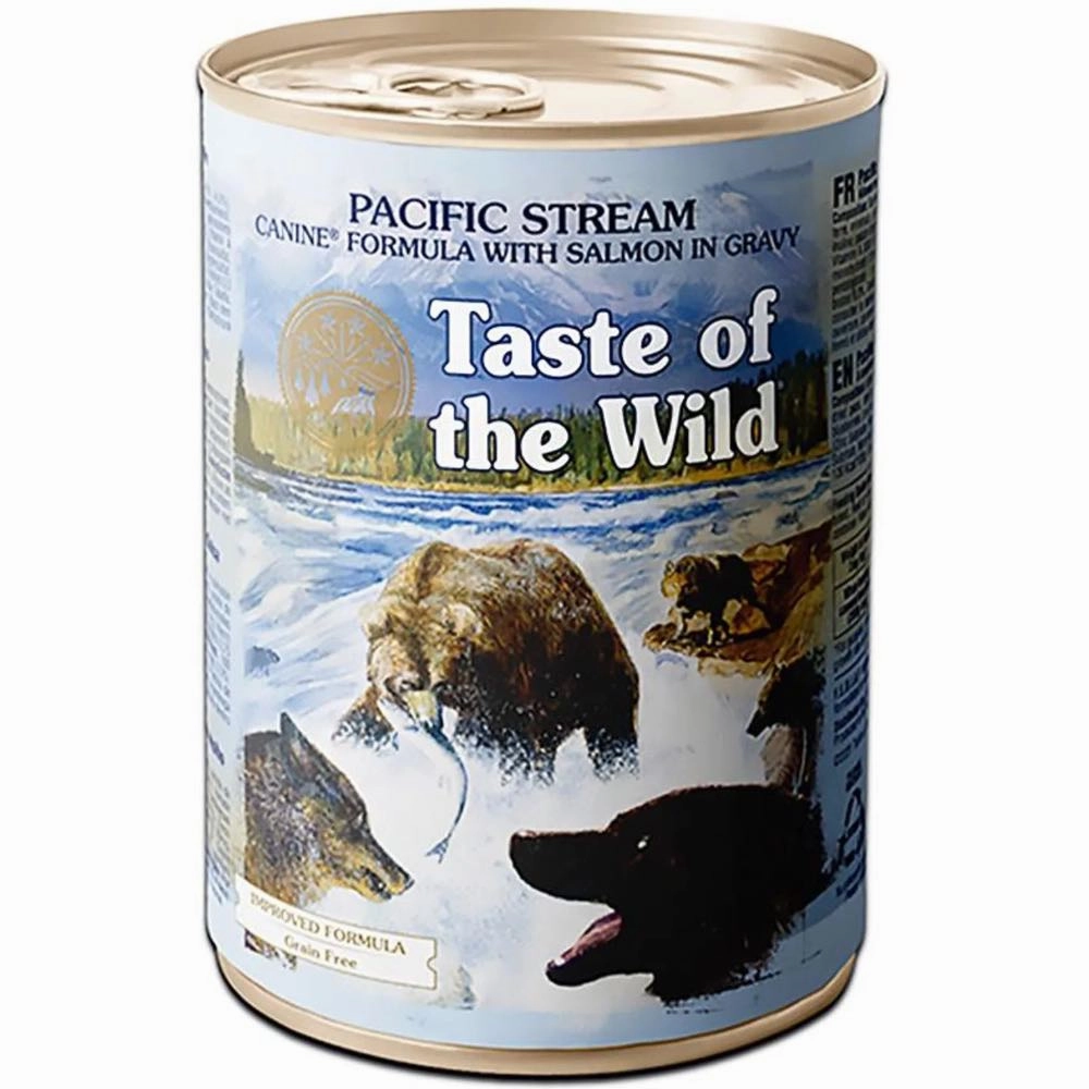 '50% OFF (Exp Oct 25)': Taste Of The Wild Pacific Stream Smoked Salmon In Gravy Canned Dog Food 390g dog grooming shampoo collar crate feeding supplies