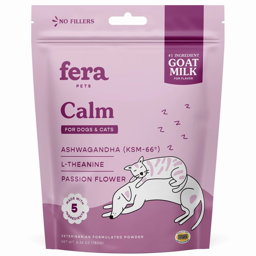 $5 OFF (Exp Sep 25): Fera Pets Calm Goat Milk Supplement Powder For Cats & Dogs 6.34oz sheep medicine goat wormer cattle supplement livestock vitamins farm animal health