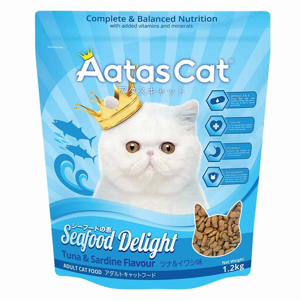'BUNDLE DEAL': Aatas Cat Seafood Delight Adult Dry Cat Food (Tuna & Sardine Flavour) 1.2kg cat general supplies cat toys cat grooming cat food cat litter
