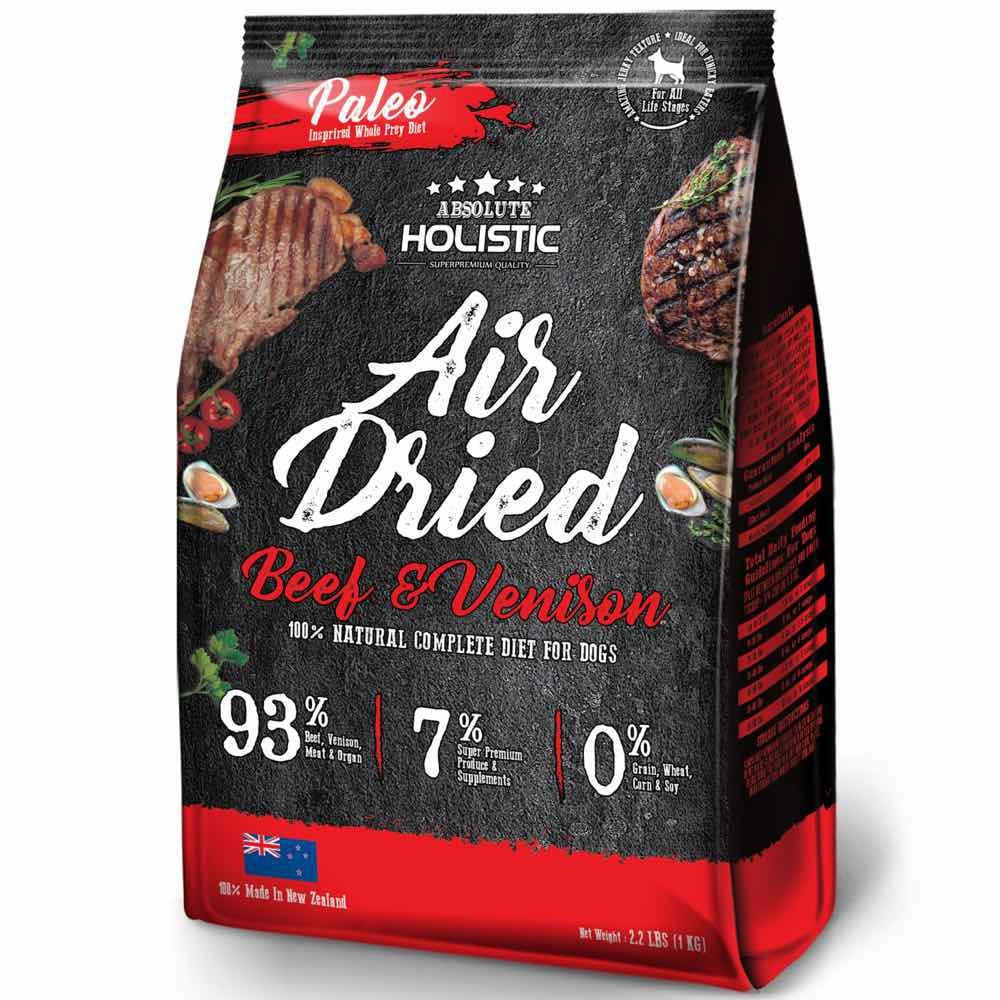 'BUNDLE DEAL': Absolute Holistic Air Dried Beef & Venison Dog Food 1kg dog grooming shampoo collar crate feeding supplies