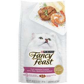 'BUNDLE DEAL': Fancy Feast Filet Mignon Flavor with Real Seafood & Shrimp Dry Cat Food kitten food wet kitten food kitten milk kitten treats grain free kitten food