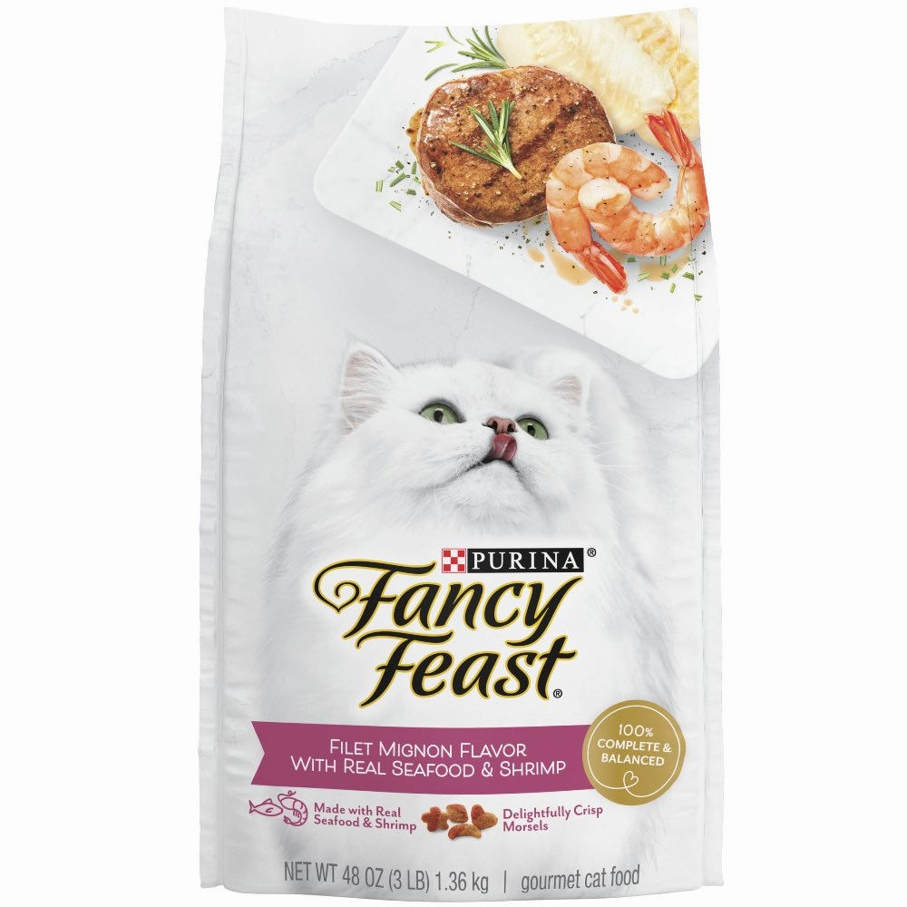 'BUNDLE DEAL': Fancy Feast Filet Mignon Flavor with Real Seafood & Shrimp Dry Cat Food kitten food wet kitten food kitten milk kitten treats grain free kitten food